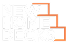 White text reading NEW HOME DECKS with three orange outlined steps ascending to the right, overlapping the words. The background is light gray, perfect for highlighting deck designs in San Antonio Texas.
