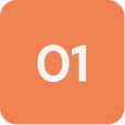 A rounded orange square with the number 01 in white centered in the middle, perfect for highlighting new home decks in San Antonio Texas.